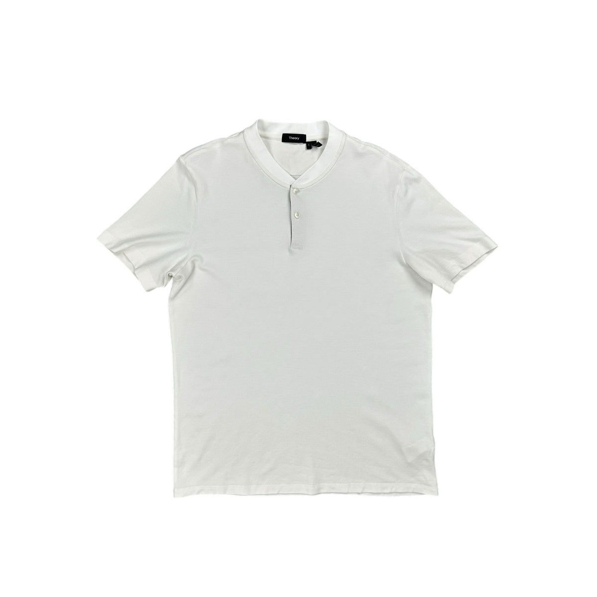 Theory Berk Function Pique Short Sleeve Henley — Size Large // Preowned