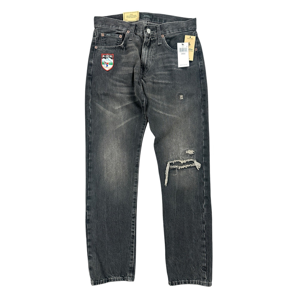 Polo Ralph Lauren The Hampton Straight Ski Club Distressed Jean in Washed Black — Size 29x32