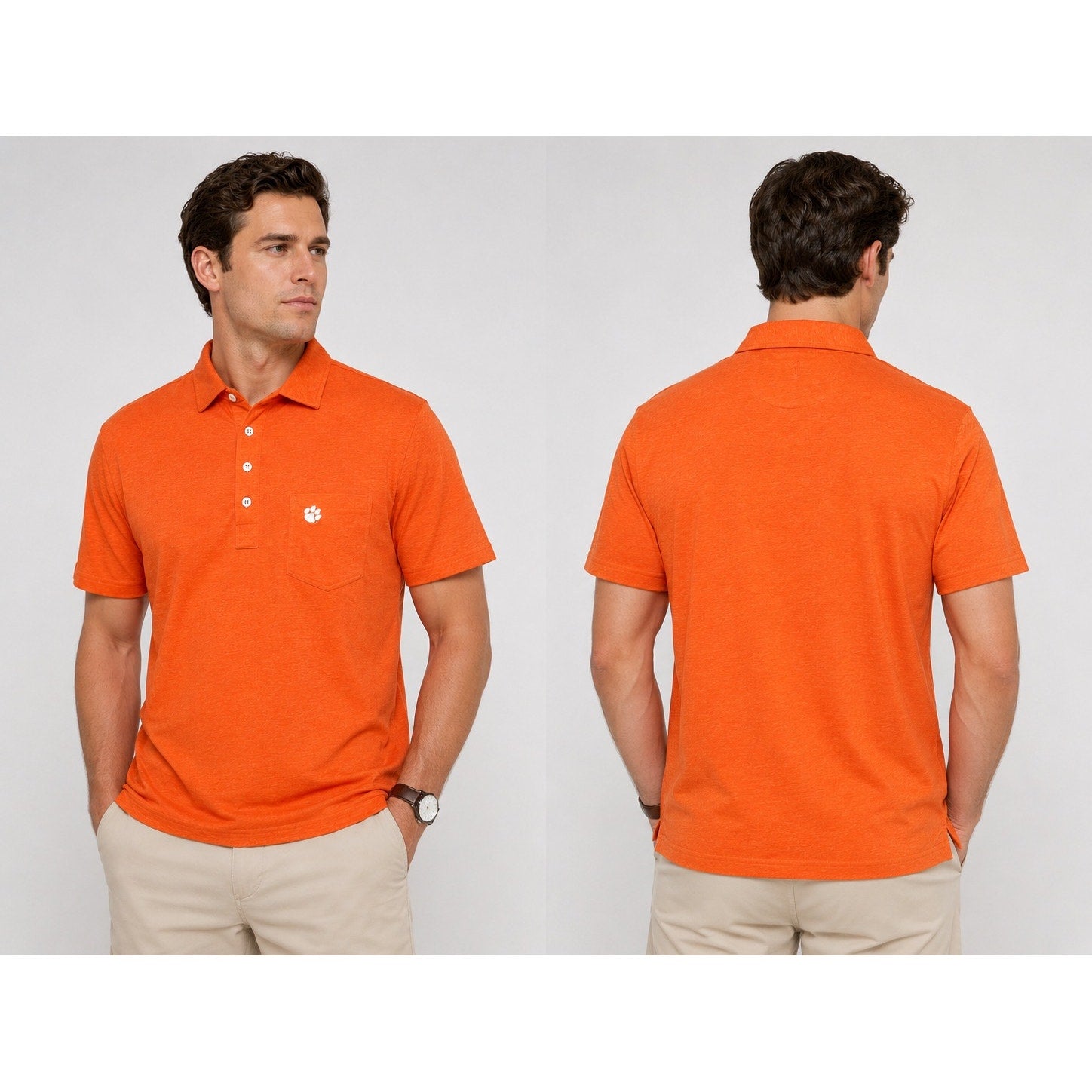 Johnnie-O Clemson Tigers Gameday Original Polo in Orange — Size Medium // Preowned