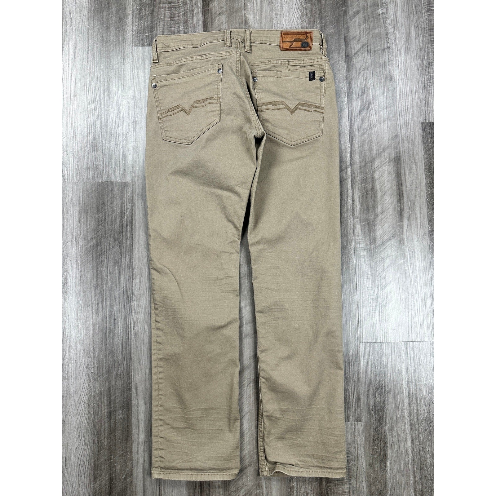 Buffalo David Bitton Six-X Straight Leg Twill Pant in Tan Khaki — Approx. 33x32