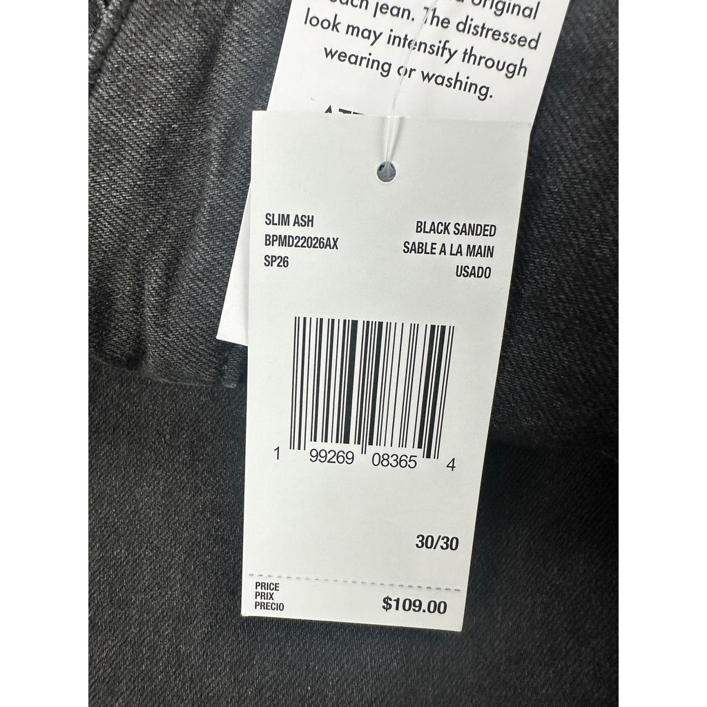 Buffalo David Bitton Ash Slim Stretch Jeans in Black Sanded — Size 30x30