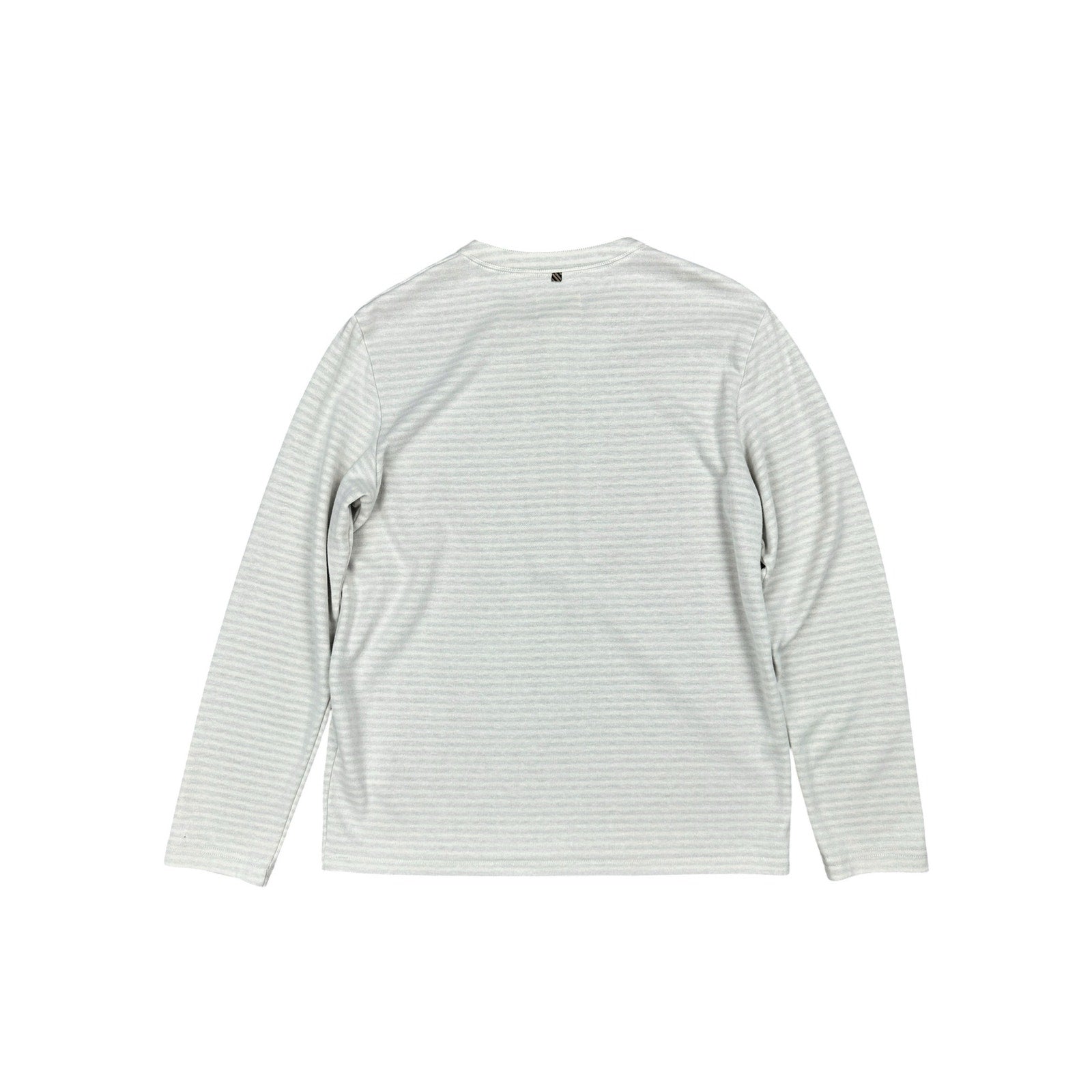 Billy Reid Louis Striped Slim Fit Long Sleeve Henley in Cream, Gray — Size Medium // Preowned