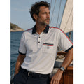Paul & Shark Yachting Made in Italy Vintage Rainbow Stripe Collar Polo in White with Rainbow — Size Large // Preowned