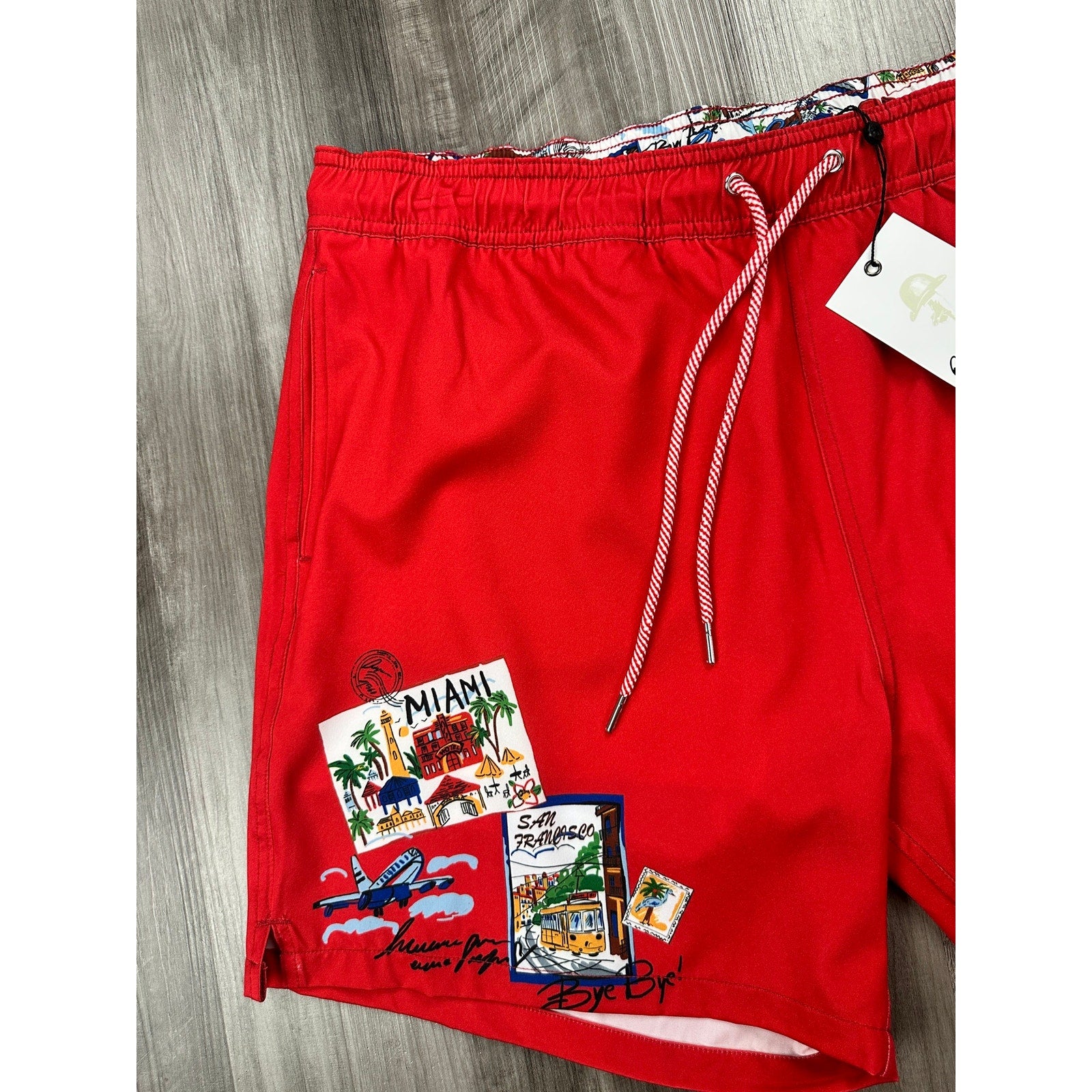 Robert Graham Traveling Swim Trunks Around the World — Size XL