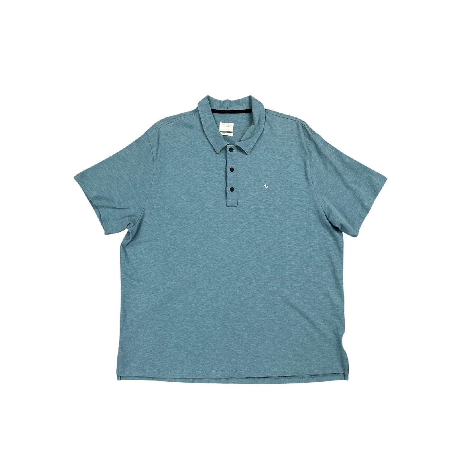 Rag & Bone Classic Slub Made in Peru Polo in Blue — Size 2XL // Preowned