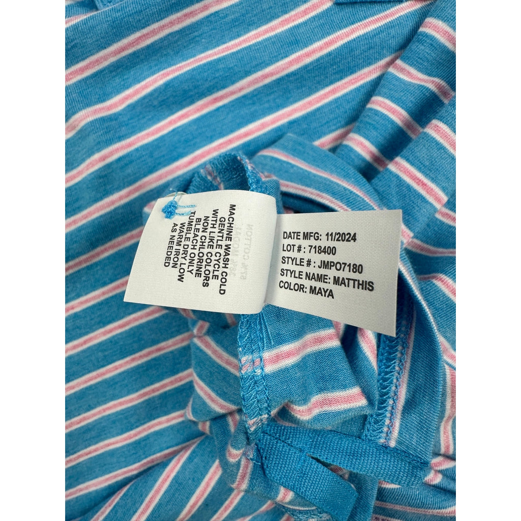 Johnnie-O Matthis Original 4 Button Striped Polo in Maya — Size Medium