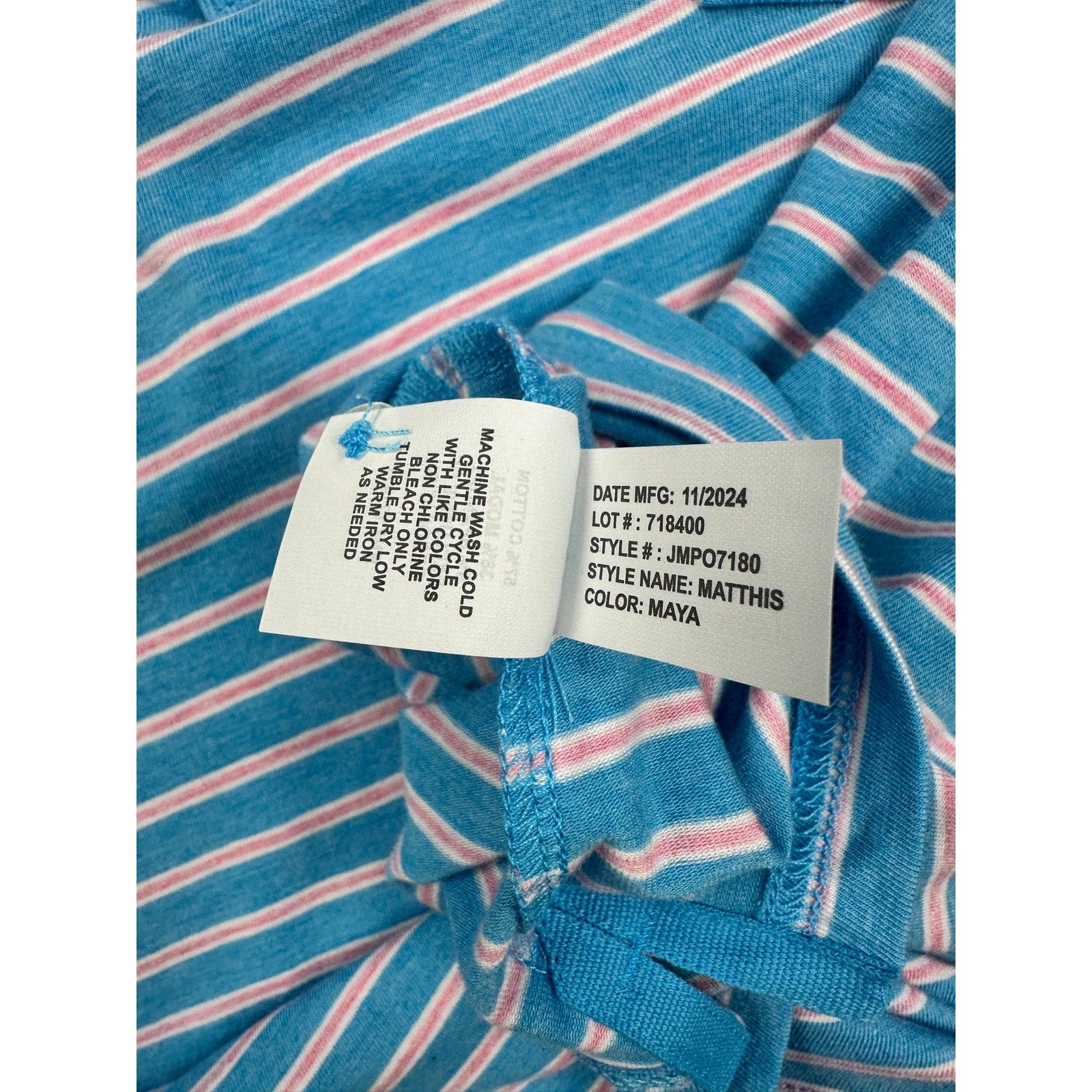 Johnnie-O Matthis Original 4 Button Striped Polo in Maya — Size Medium