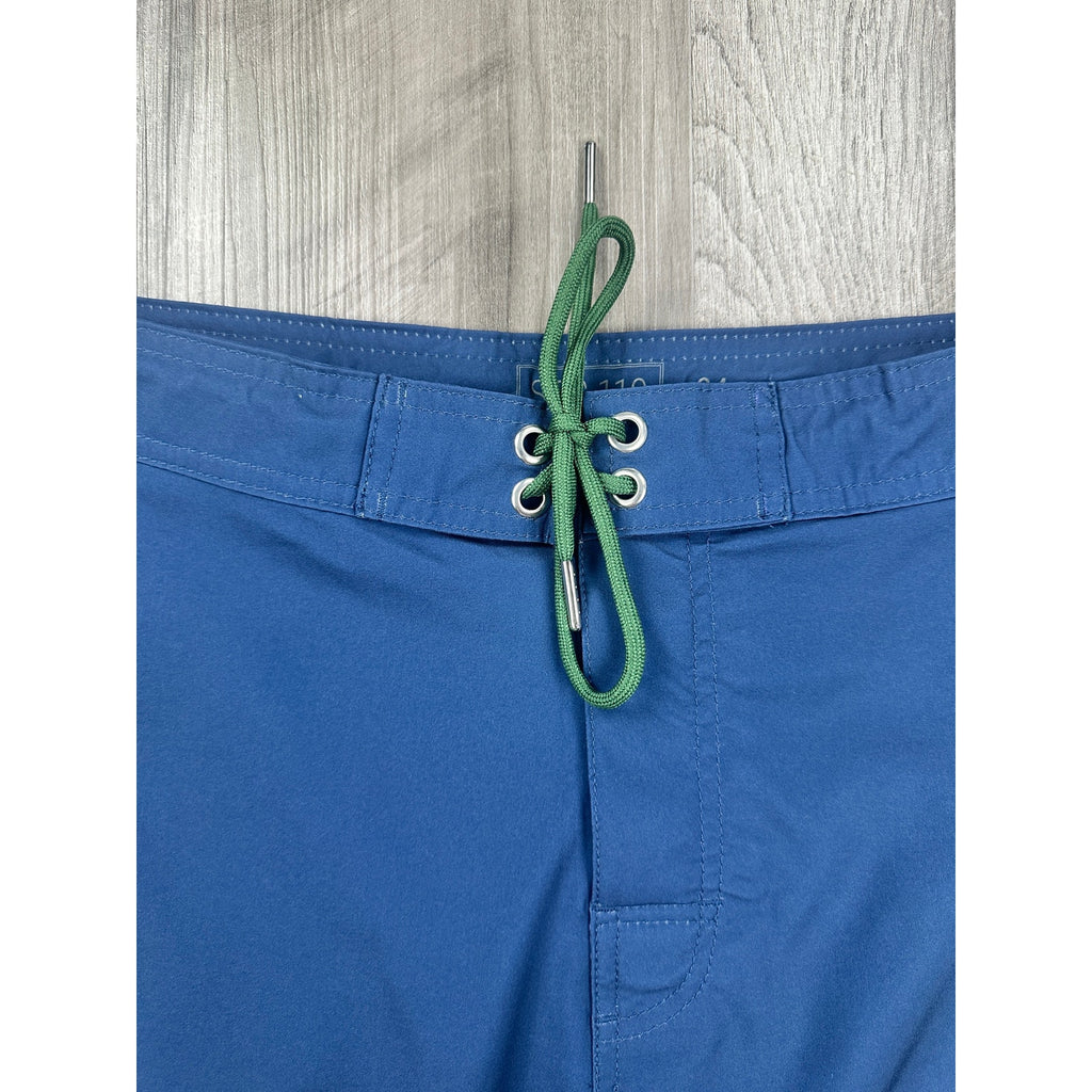 Section 119 x Grateful Dead Bolt Skeleton Hybrid Board Shorts in Navy with Green White Blue Stripes — Size 34
