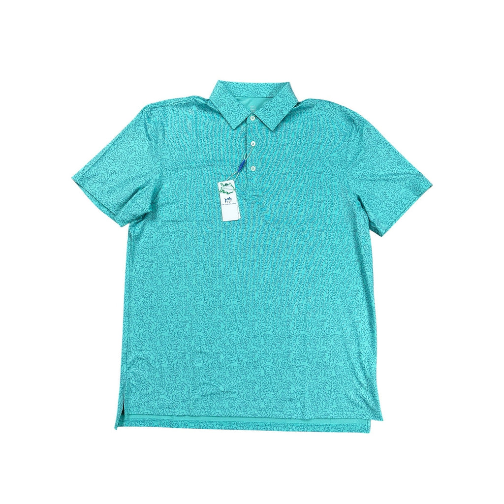 Southern Tide Driver Pineapple Paradise Performance Polo in Mint — Large