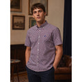 Fred Perry Gingham Short Sleeve Button Down in Dark Red Blue White — Size XL // Preowned