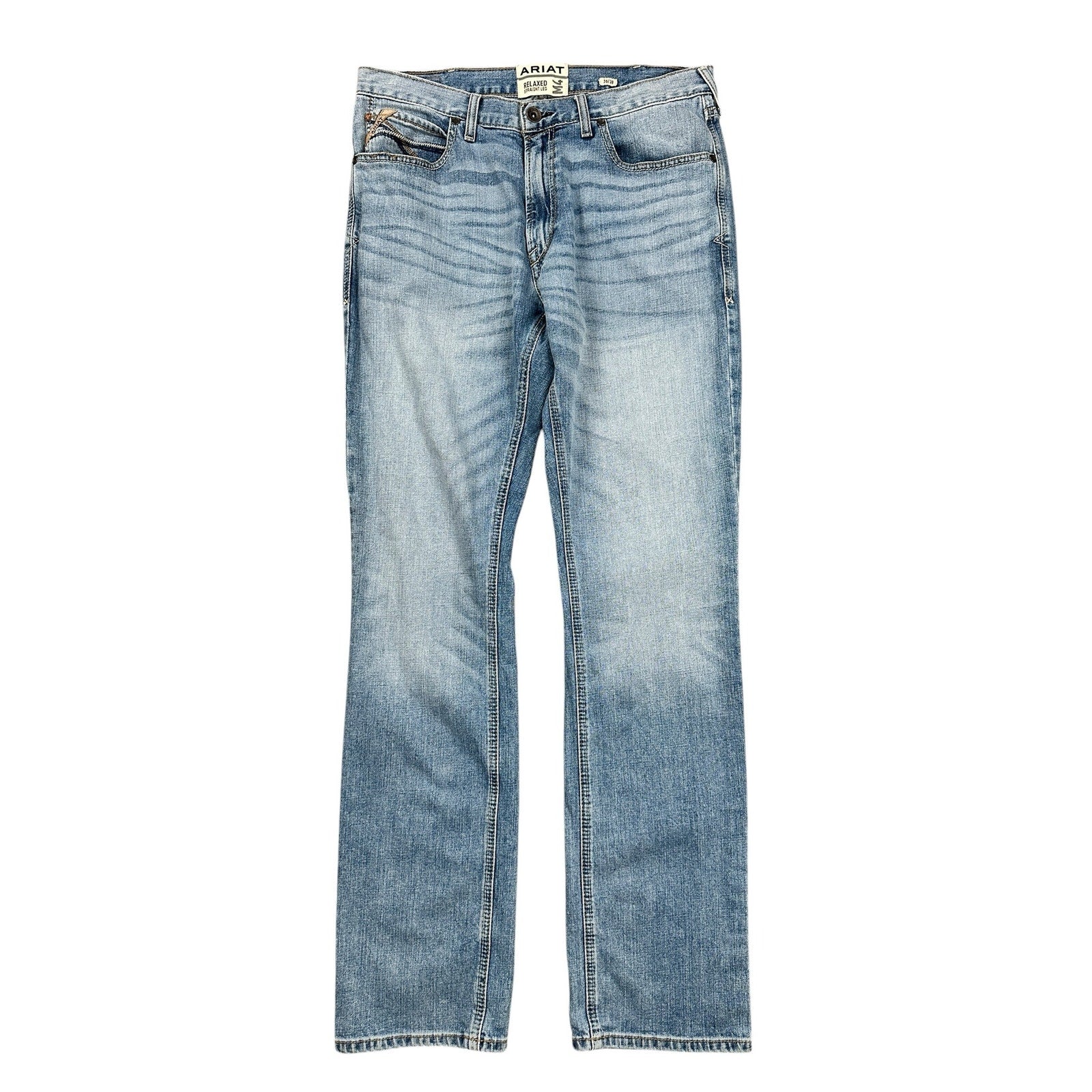 Ariat Abel M4 Relaxed Straight Leg Jean in Orleans Blue — Size 36x38 // Preowned