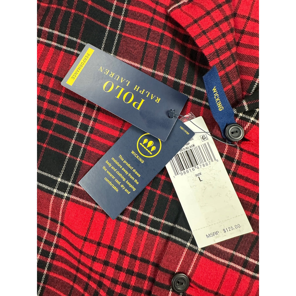 Polo Ralph Lauren Brushed Classic Fit Performance Plaid Long Sleeve Button Down Camp Shirt — Size Large
