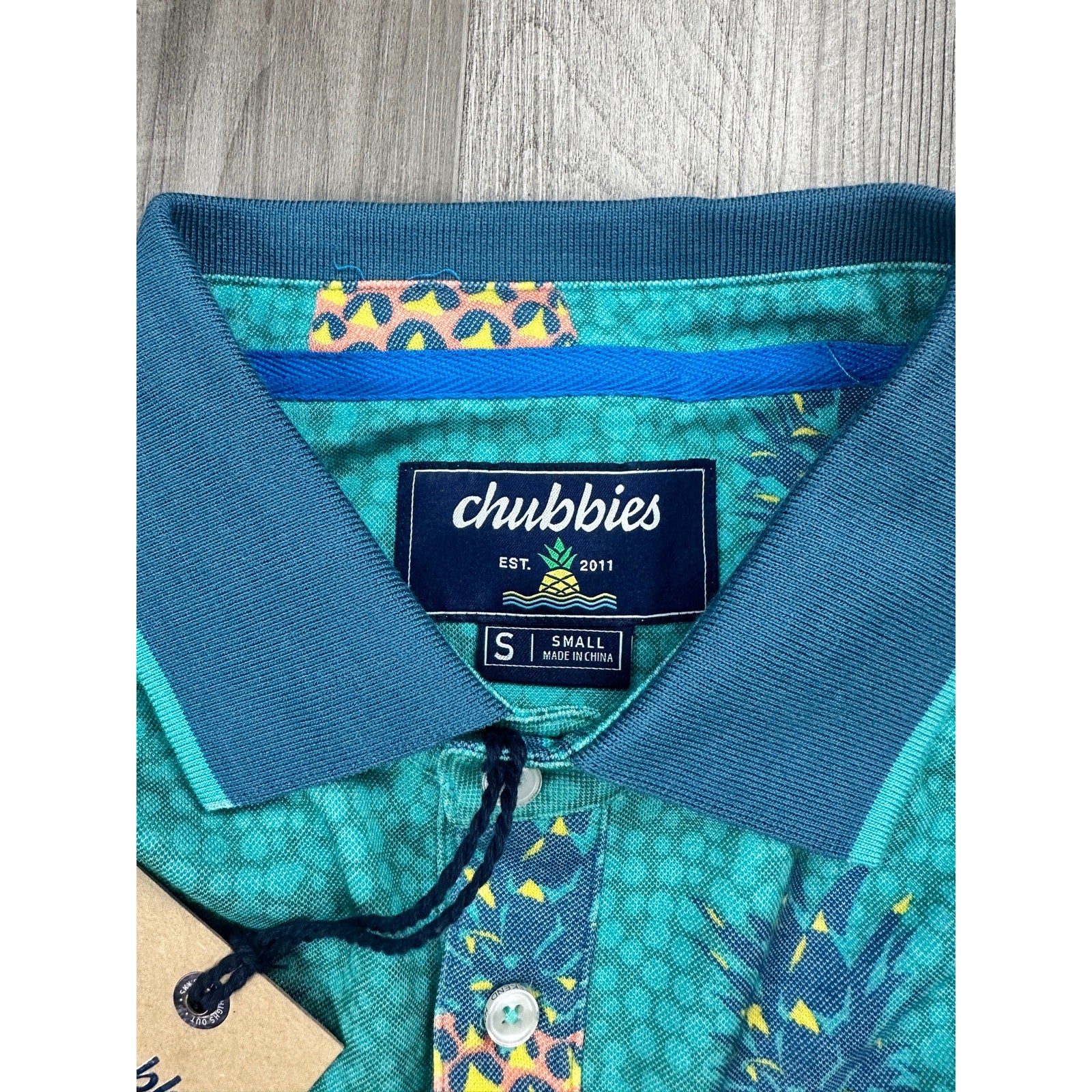 Chubbies The Green Giant Pineapple Pique Polo — Size Small