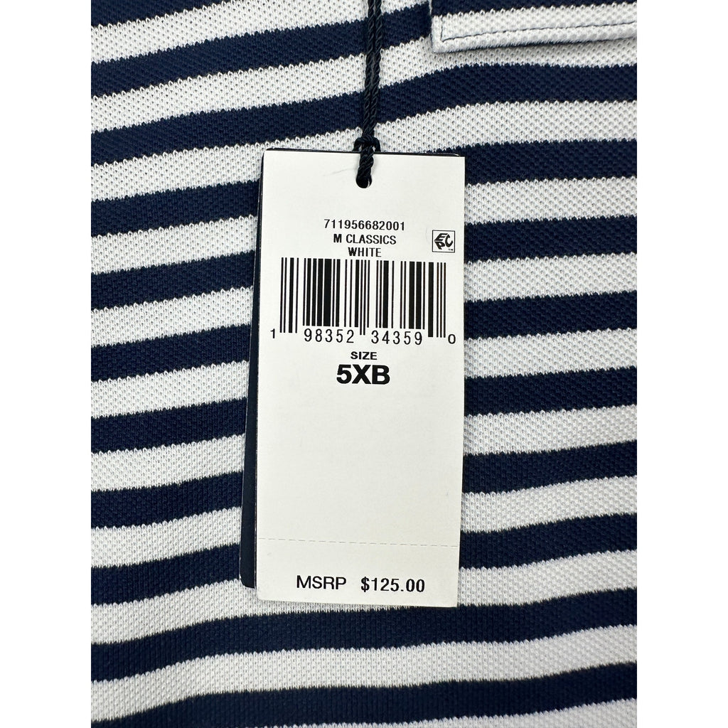 Polo Ralph Lauren Classic Fit Striped Mesh Polo Navy White — 5XB