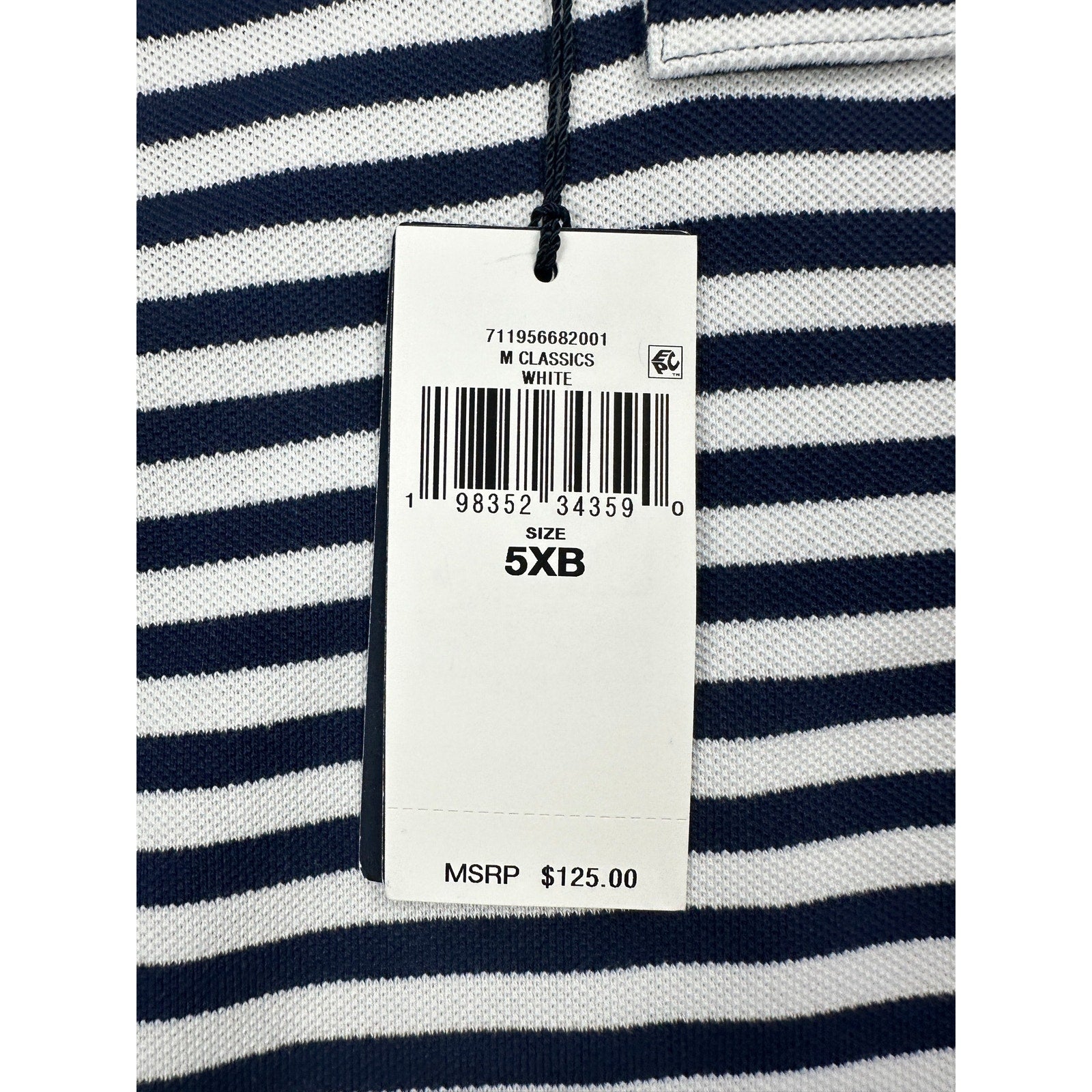 Polo Ralph Lauren Classic Fit Striped Mesh Polo Navy White — 5XB