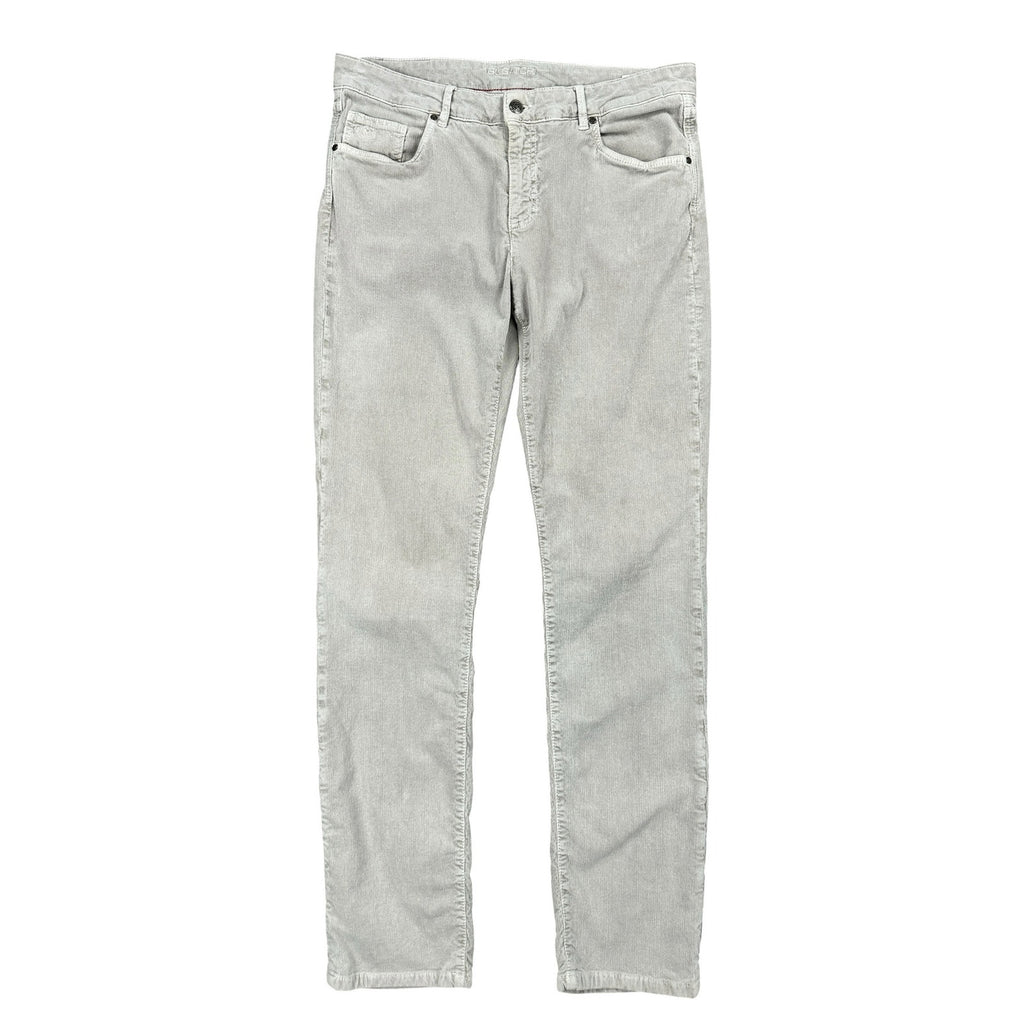 Bugatchi Fitil Velvet Corduroy Straight Pants in Stone — Size 35 // Preowned