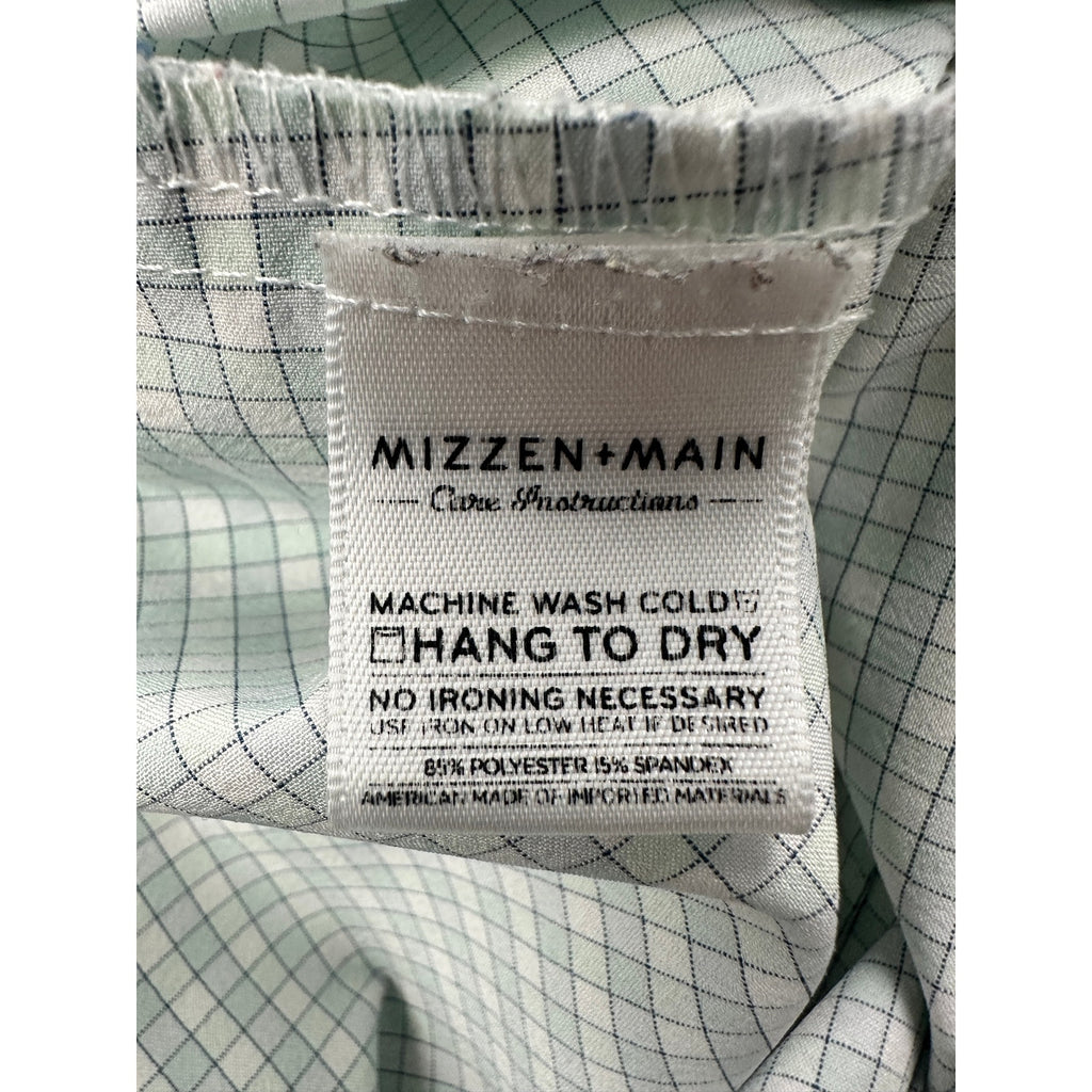 Mizzen+Main Leeward Collection Performance Plaid Trim Fit Long Sleeve Shirt — Size Medium // Preowned