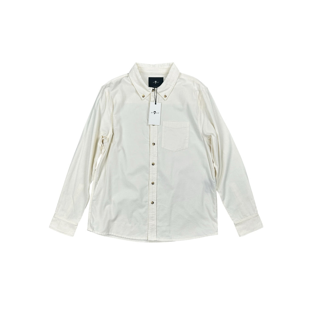 7 For All Mankind Corduroy Long Sleeve Button Down Shirt — Size Large
