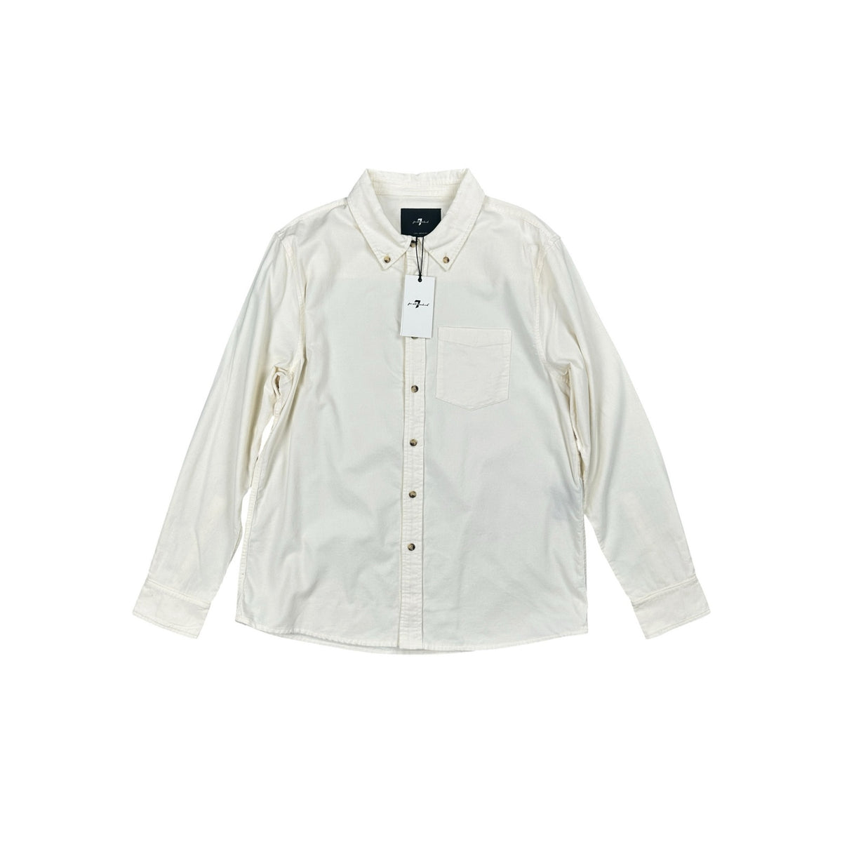 7 For All Mankind Corduroy Long Sleeve Button Down Shirt — Size Large