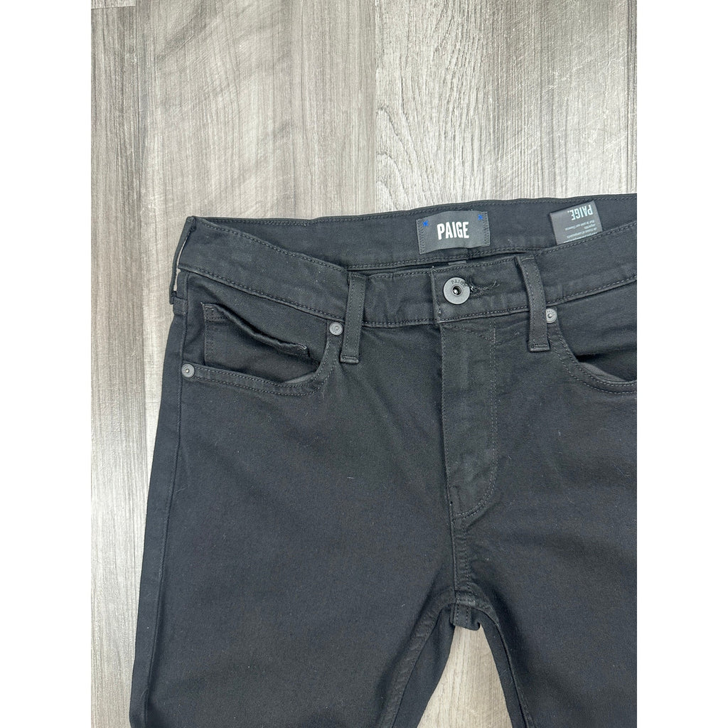 Paige Transcend Lennox Slim Stretch Jeans in Black Shadow — Size 30 // Preowned