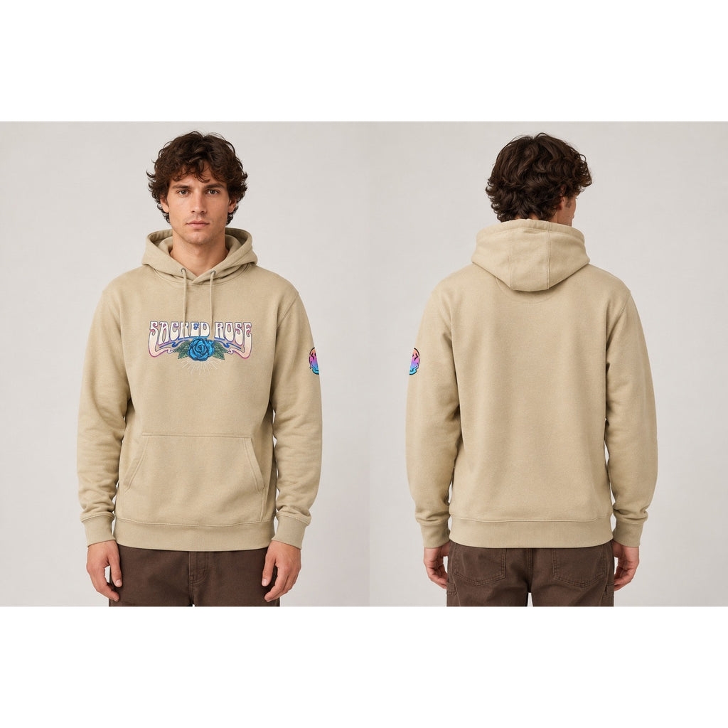 Section 119 x Sacred Rose Grateful Dead Pullover Hoodie in Tan — Size Medium