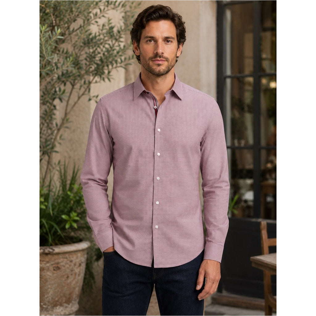 Boss Hugo Boss Red Stitched Regular Fit Long Sleeve Button Down - XL