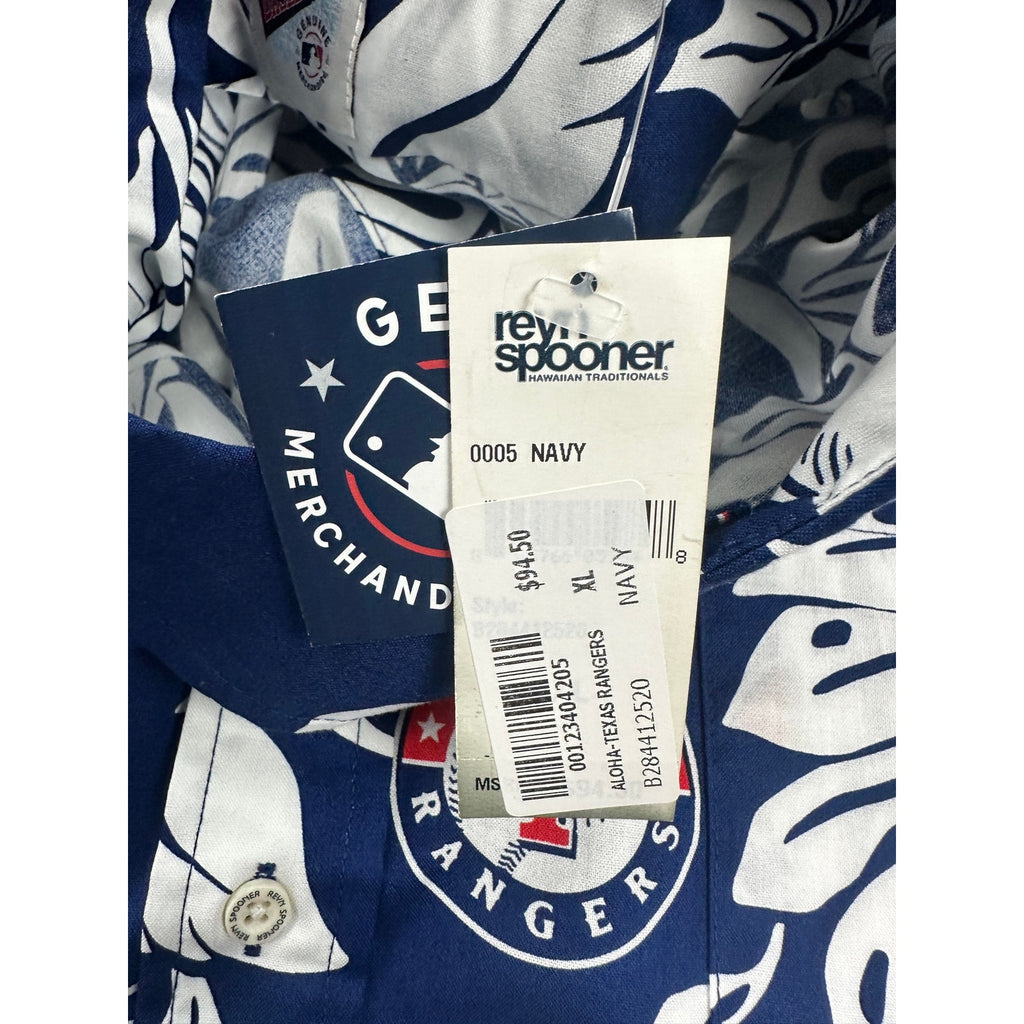 Reyn Spooner Aloha Texas Rangers MLB Classic Short Sleeve Button Down in Navy White Red — Size XL