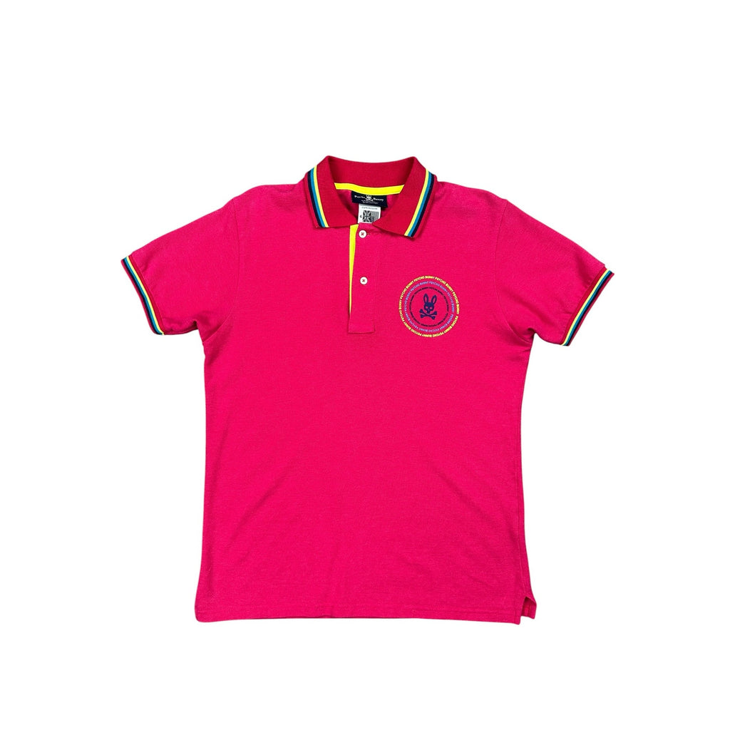 Psycho Bunny Back Graphic Pique Pima Cotton Polo in Pink — Size 6 (US Large) // Preowned