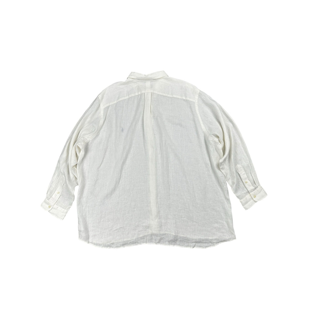 Polo Ralph Lauren Linen Classic Fit Long Sleeve Button Down in White Ivory — Size 3XB