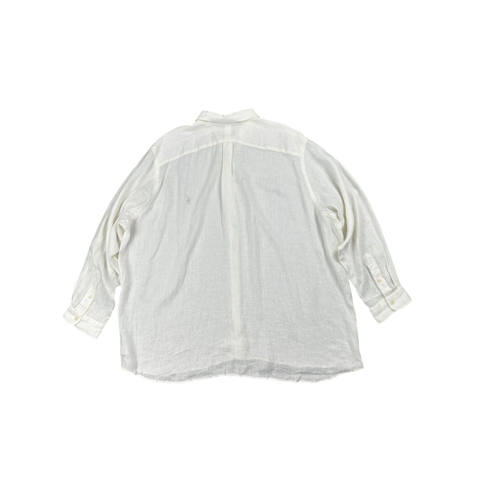 Polo Ralph Lauren Linen Classic Fit Long Sleeve Button Down in White Ivory — Size 3XB