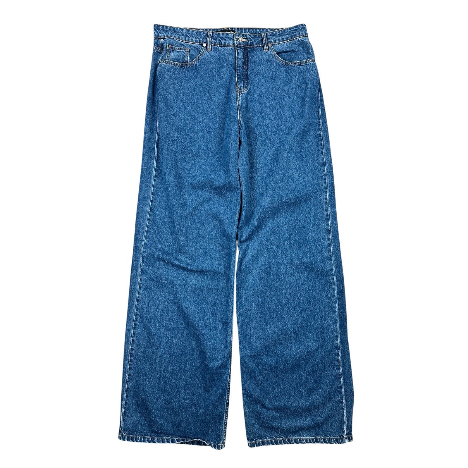 Pool House New York Wide Leg Straight Jeans in Blue — Size 38 // Preowned