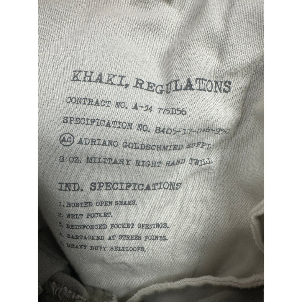 AG Adriano Goldschmied Supply Standard Issue Khaki Straight Leg Military Hand Twill Chino Pants — Size 31 // Preowned