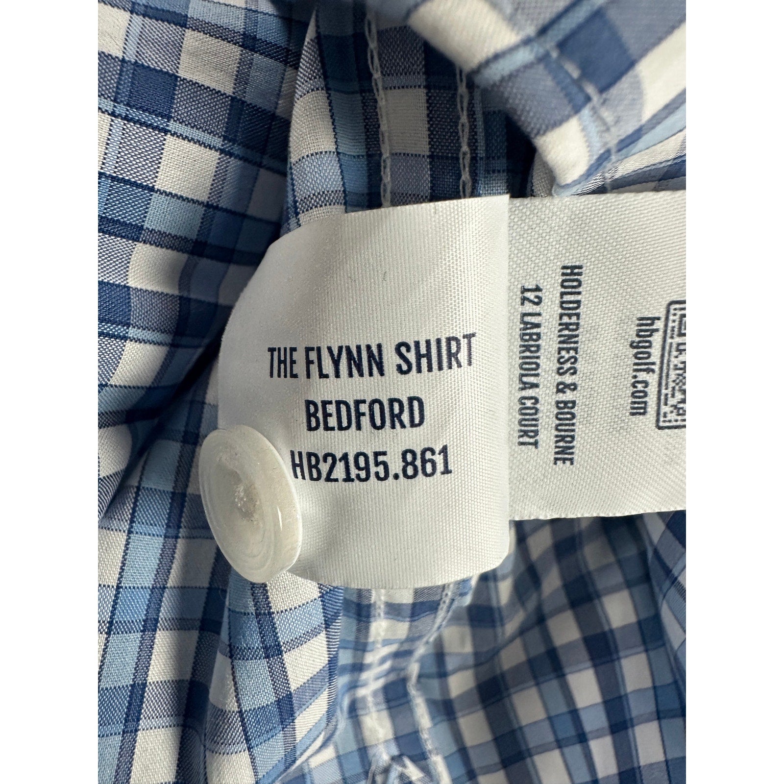 Holderness & Bourne The Flynn Signature Fit Plaid Long Sleeve Shirt in Bedford Blue — Size Large