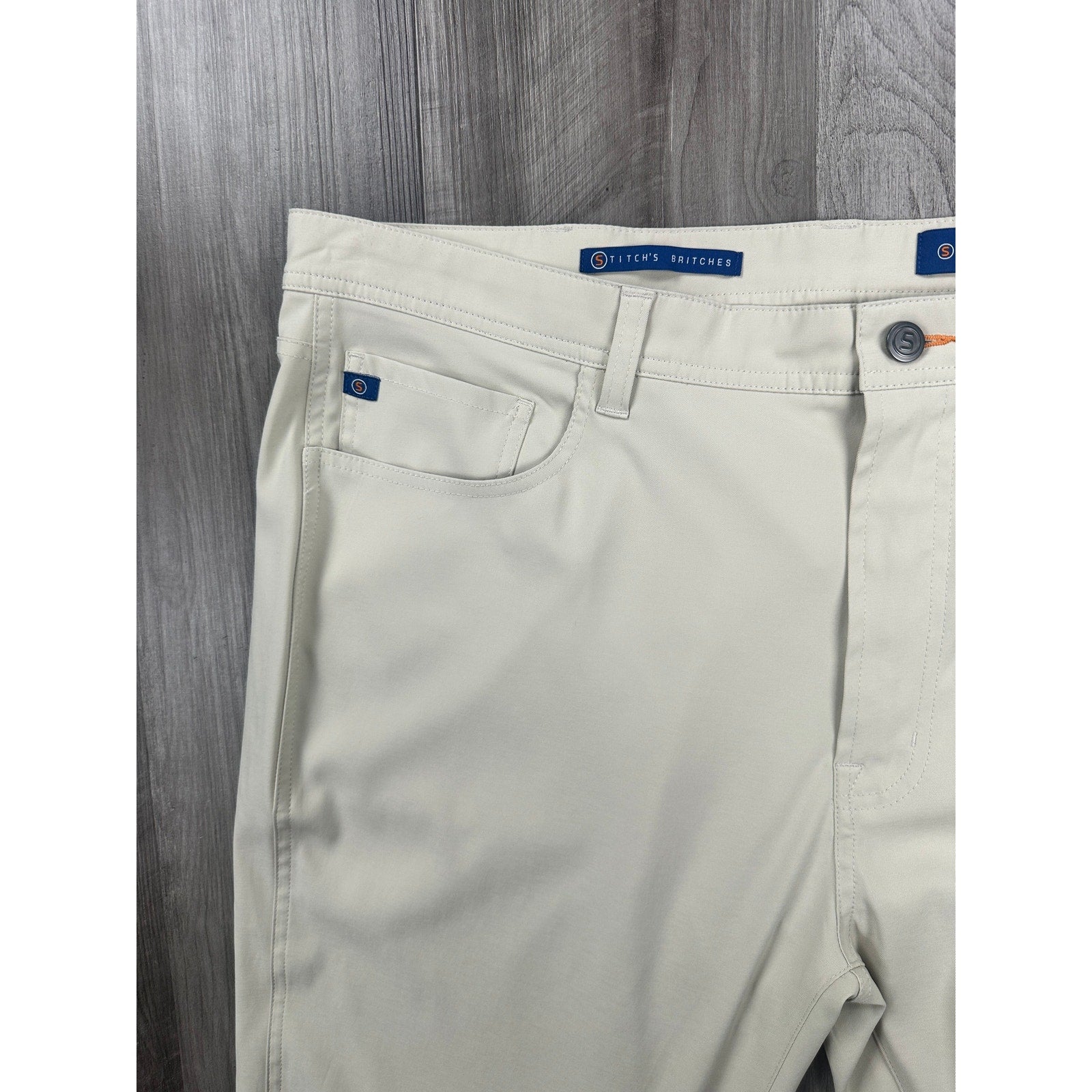 Stitch Golf Heston Five Pocket Golf Pants in Cream — Size 40x32 // Preowned