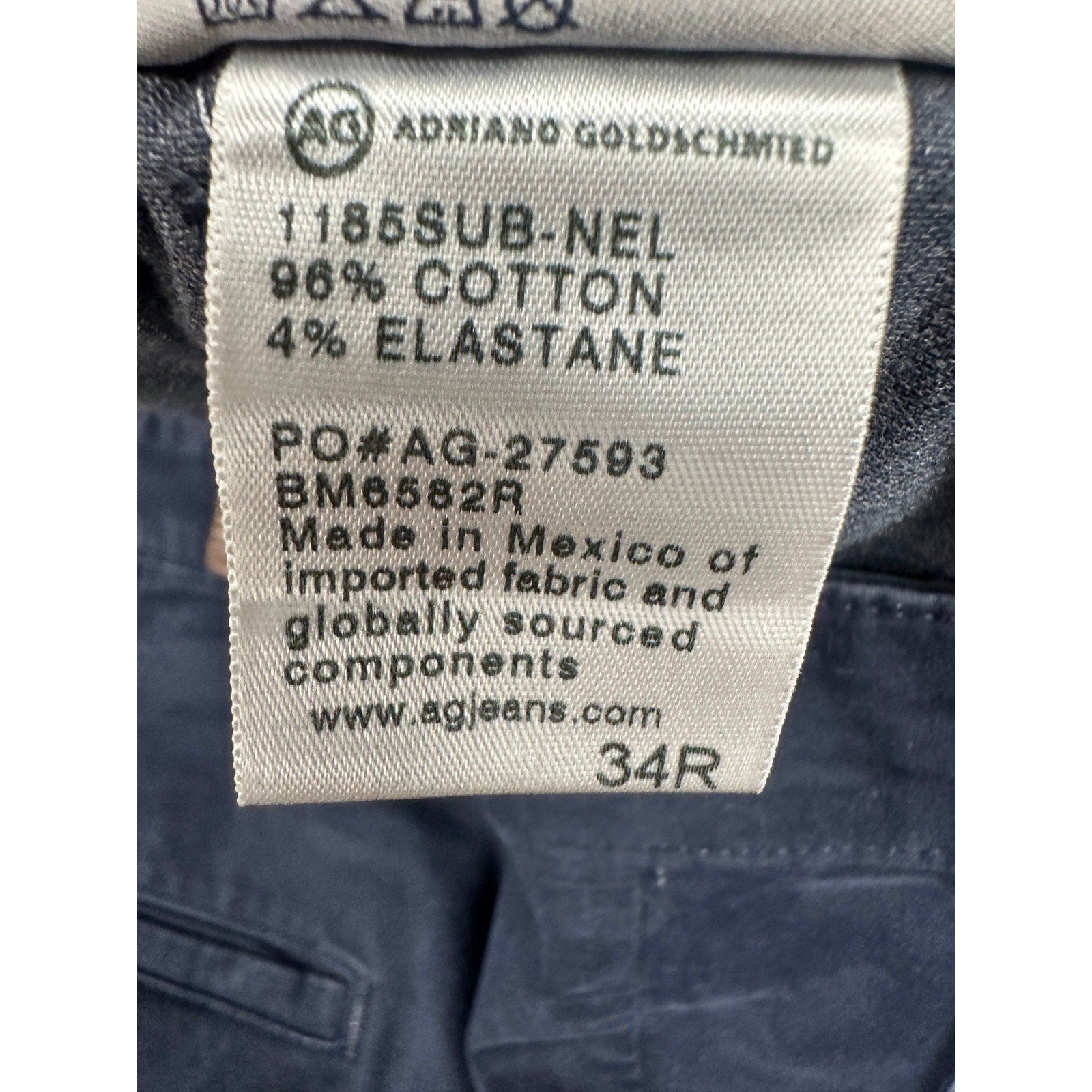 AG Adriano Goldschmied Griffin Relaxed Chino Shorts in Navy — Size 34R // Preowned