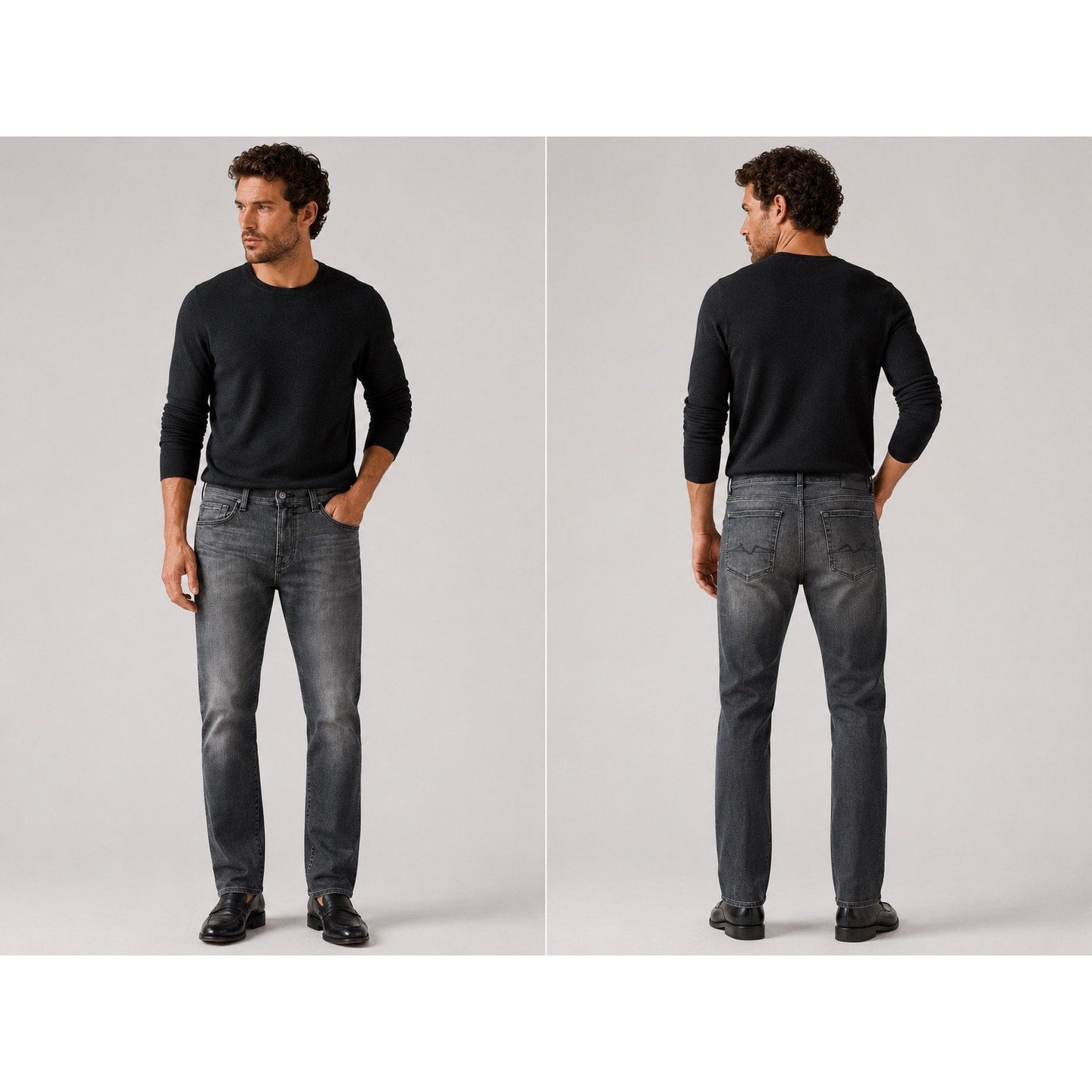 7 For All Mankind Slimmy Straight Leg Jean in Black — Size 33 // Preowned