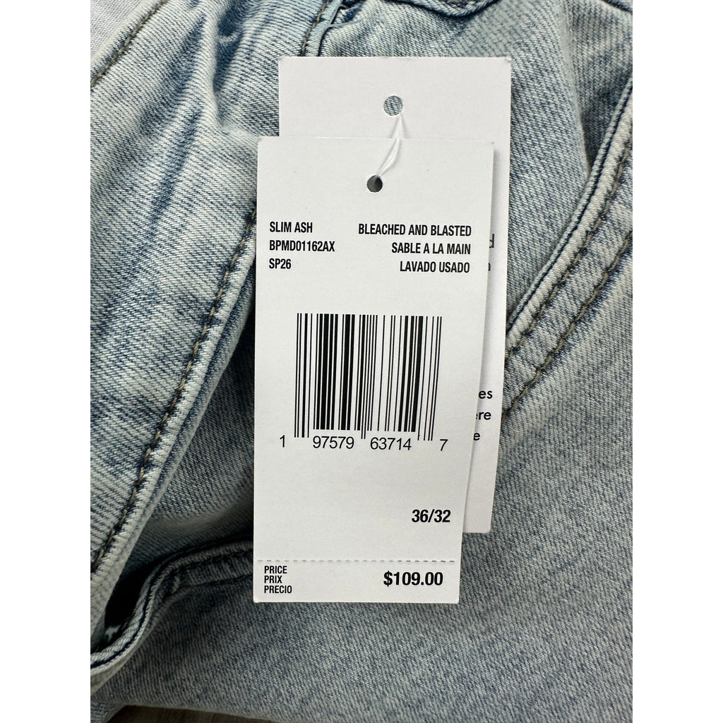 Buffalo David Bitton Ash Slim Fit Stretch Jean in Bleached and Blasted — Size 36x32