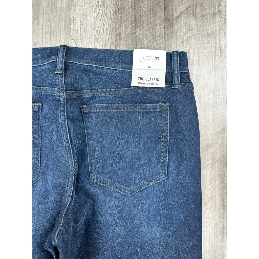 Joe's Jeans The Classic Straight 32" Inseam Milton Jeans in Milton Dark Wash Blue — Size 34