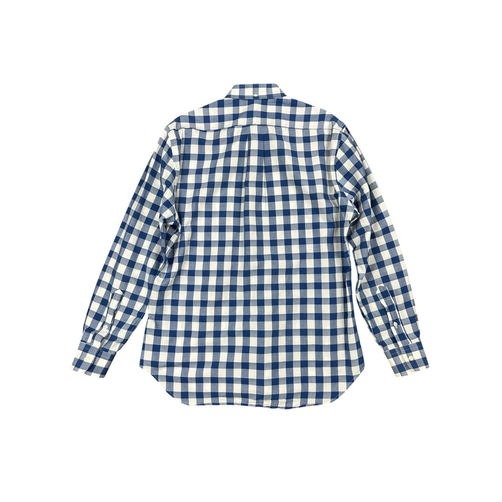 Gitman Bros. Made in USA Checkered Long Sleeve Button Down in Blue and White — Size Large // Preowned