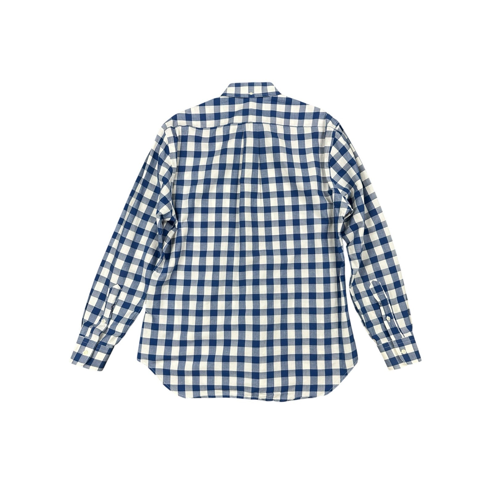 Gitman Bros. Made in USA Checkered Long Sleeve Button Down in Blue and White — Size Large // Preowned