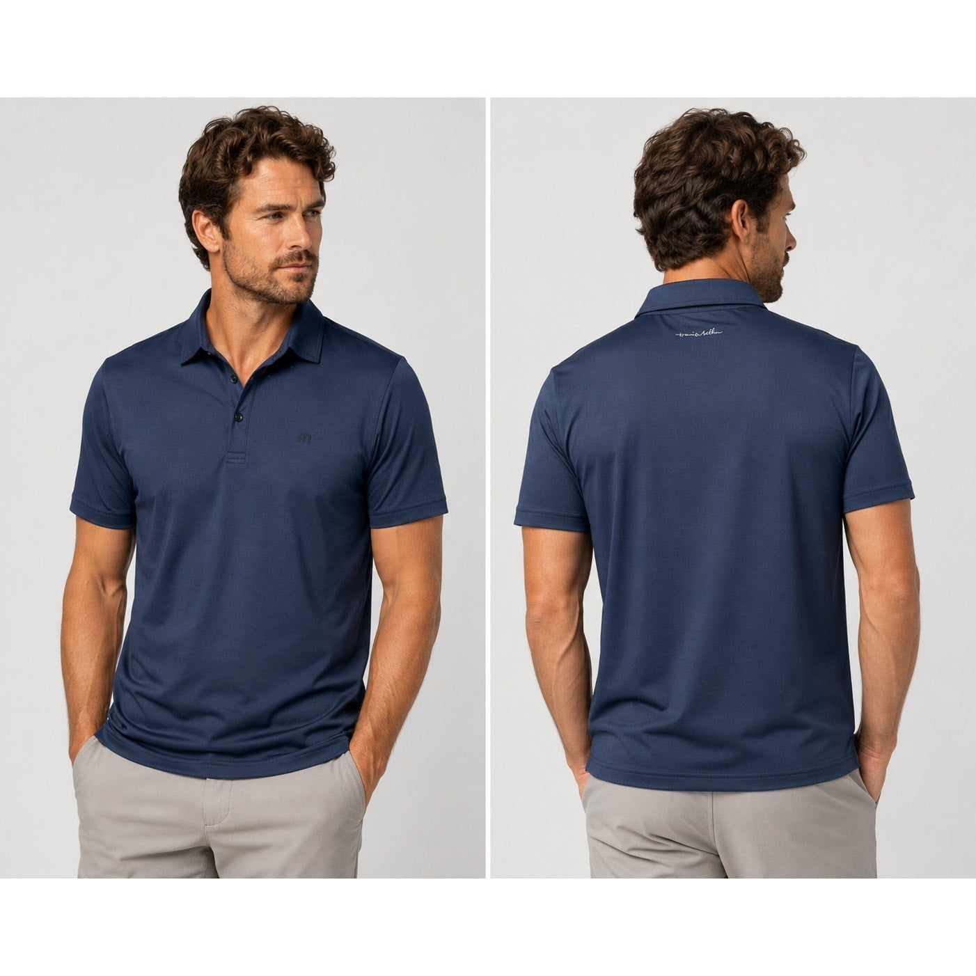 Travis Mathew Featherweight Performance Jersey Golf Polo in Total Eclipse — Size Large