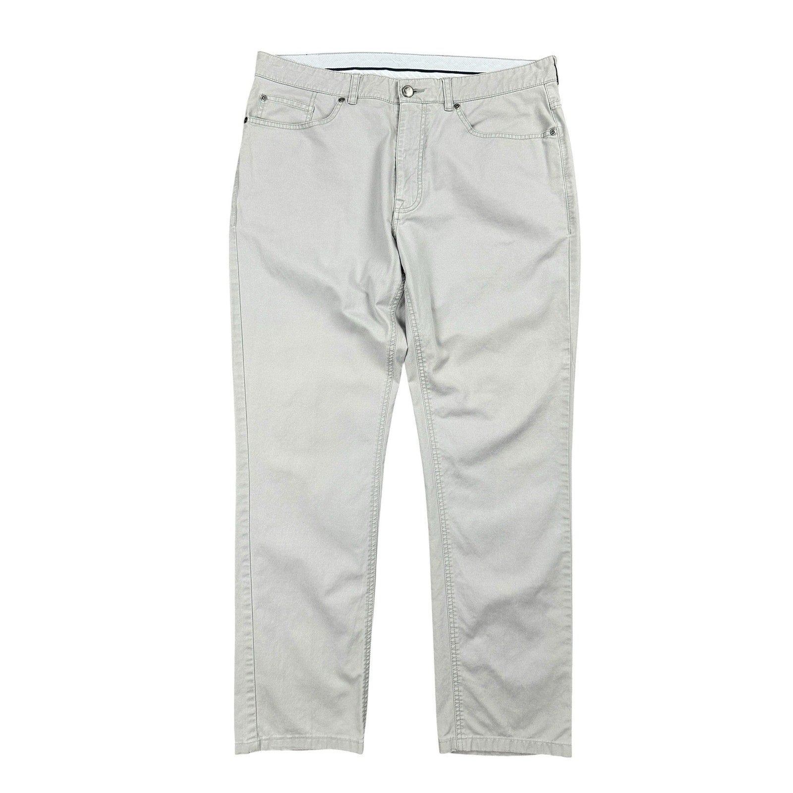 Peter Millar Soft Touch Twill 5 Pocket Pants in Light Gray — Size 36 // Preowned