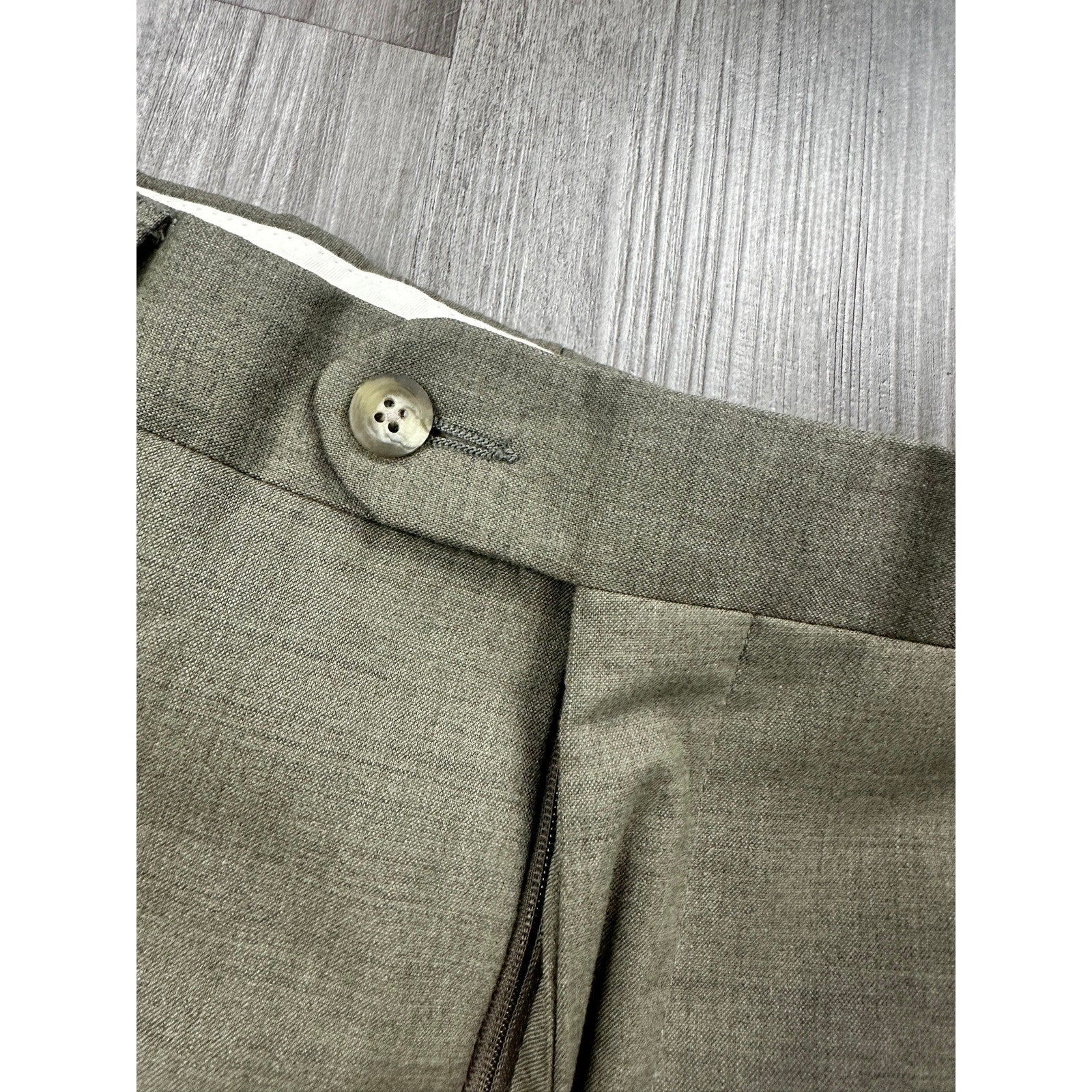 Coppley 1883 Loro Piana Stretch Wool Dress Pants in Dark Tan — Size 36R // Preowned
