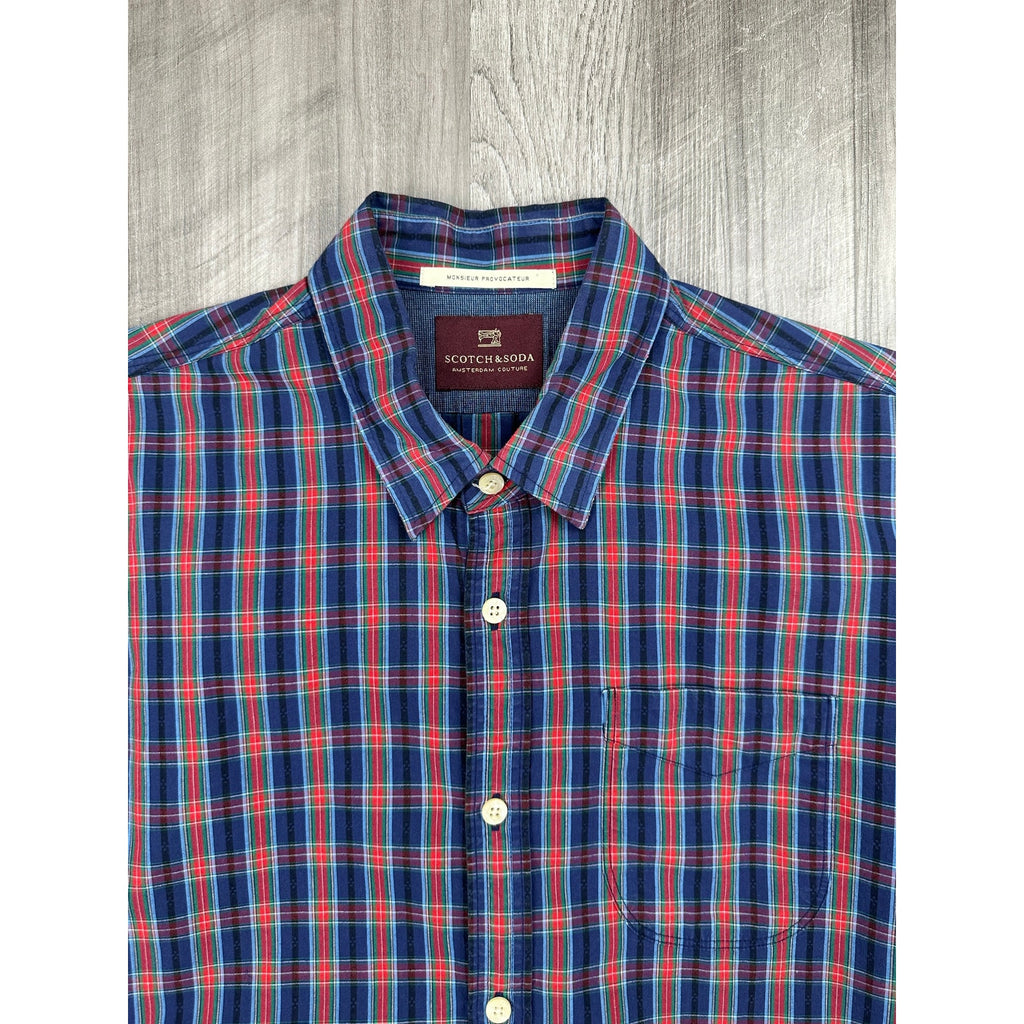 Scotch & Soda Monsieur Provocateur Plaid Long Sleeve Shirt — Size Medium // Preowned