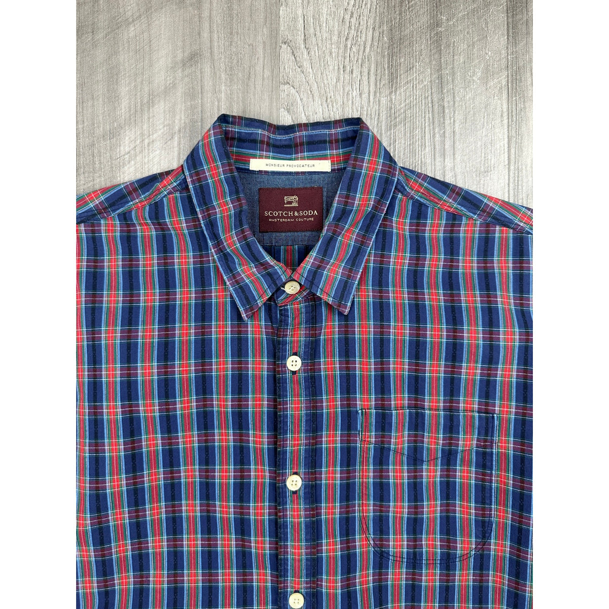 Scotch & Soda Monsieur Provocateur Plaid Long Sleeve Shirt — Size Medium // Preowned