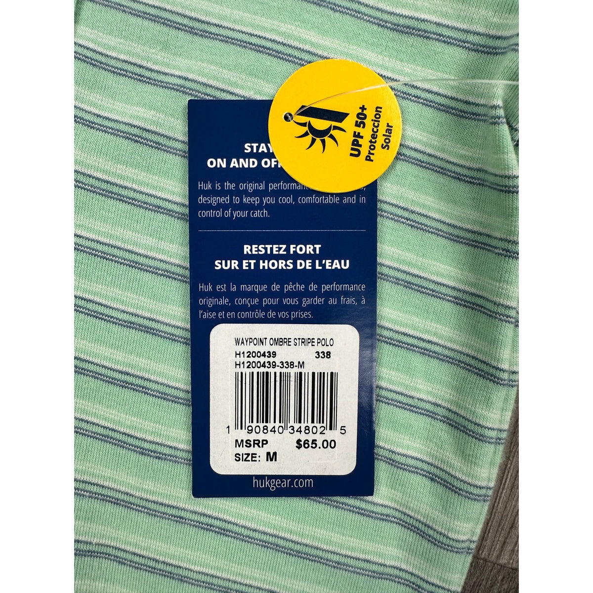 HUK Waypoint Ombre Stripe Polo — Size Medium