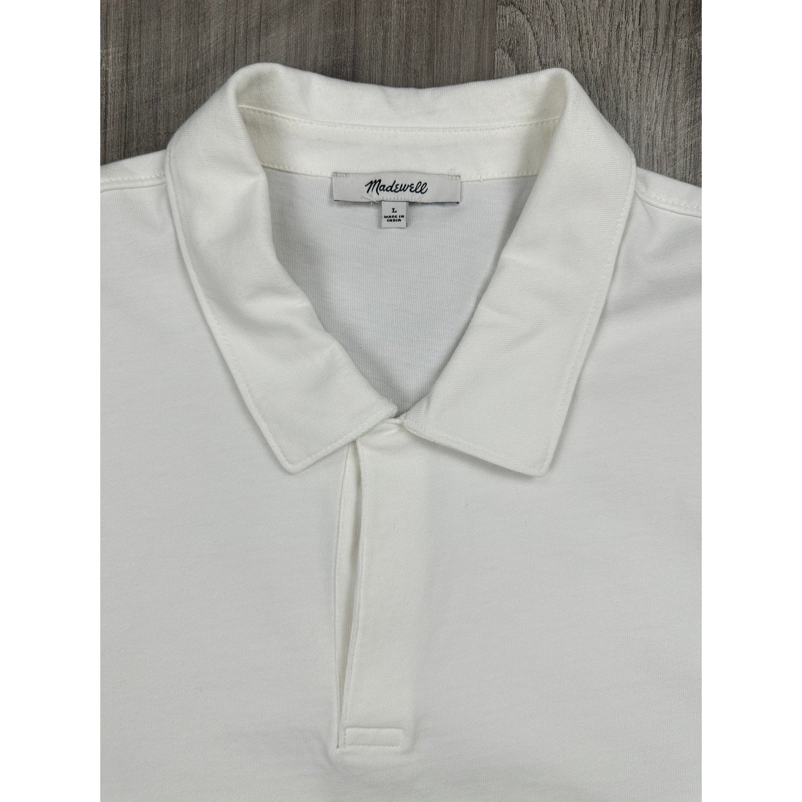 Madewell The Vintage Polo Shirt in White — Size Large // Preowned