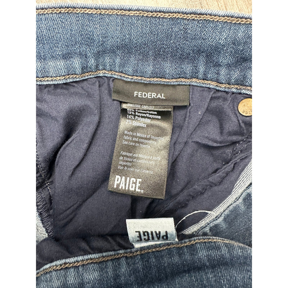 Paige Federal Slim Straight Warwick Jeans — Size 40 // Preowned