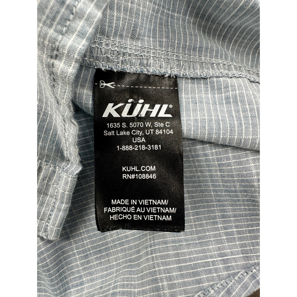 Kuhl Karib Short Sleeve Button Down in Blue Gray and White — Size XL // Preowned