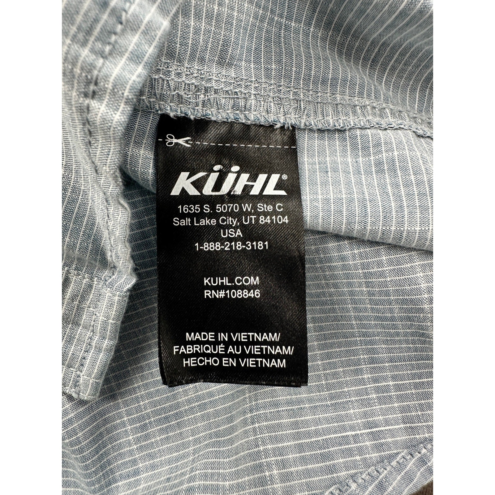 Kuhl Karib Short Sleeve Button Down in Blue Gray and White — Size XL // Preowned